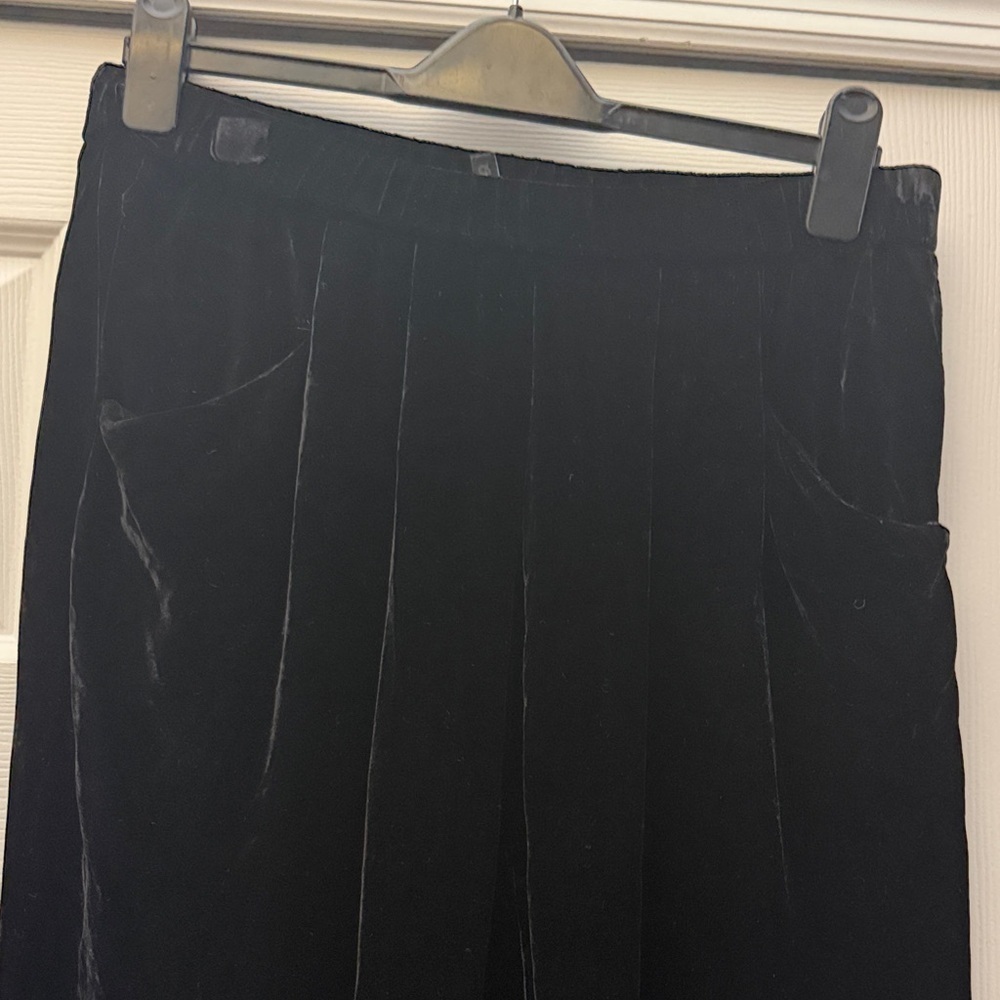 Eileen Fisher Women’s Large Petite Black Velvet Dress Pants - Picture 2 of 16